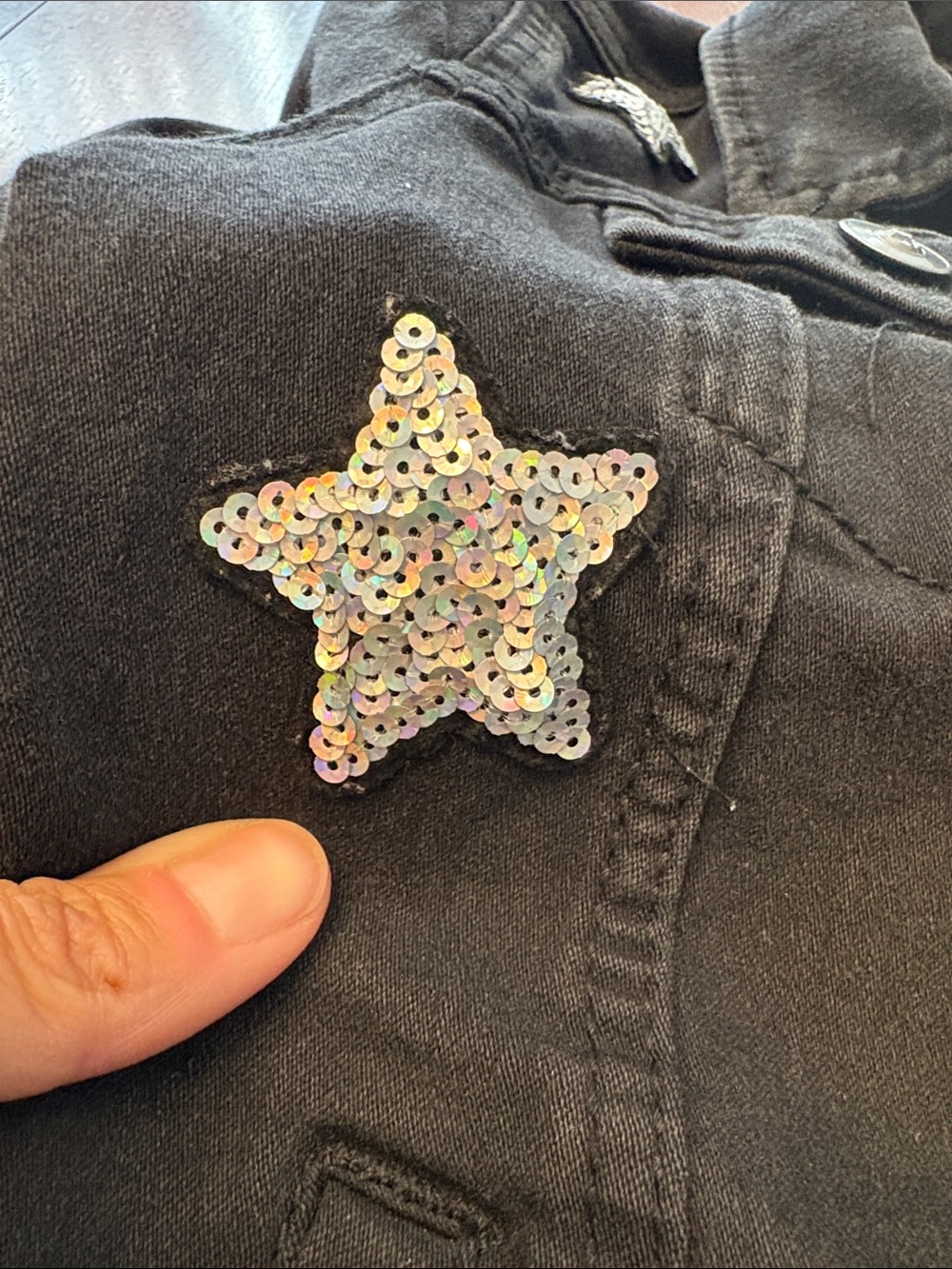 Girls black Jean jacket - Picture 5 of 6